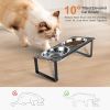 Elevated Dog Feeding Station with 4 Tilted Bowls