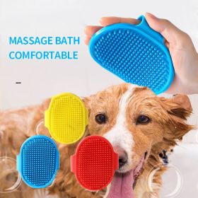 Soft Rubber Grooming Glove Brush (Color: Yellow)