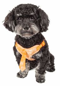 Bonatied Reversible Mesh Dog Harness with Neck Tie (Color / Size: Orange / X-Small)