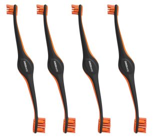 BrushMate Dual-Ended Dog Toothbrush, 4-Pack (Color: Orange)