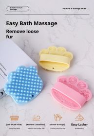 Silicone Bath Massage Brush for Dogs (Color: Light Yellow)