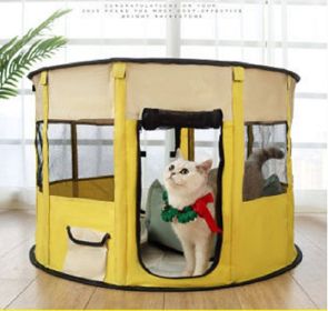 Pop-Up Playpen for Indoor & Outdoor Fun (Color: Yellow)