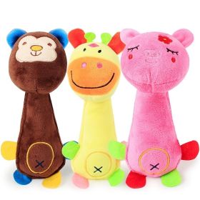 Cartoon Plush Squeaky Toy for Playful Pups (Color: Yellow)