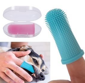 Silicone Finger Toothbrush Set (Color / Size: Blue / 3Pcs)