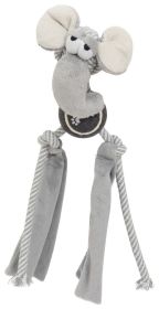 Tennis Pawl Rope Toy – Squeaks & Crinkles (Color: Grey)