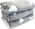 Cozy Paw-Print Fleece Blankets, Set of 3