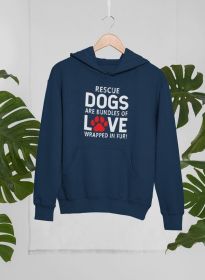Rescue Dogs Are Bundles of Love Hoodie (Size / Color: Large / Navy)