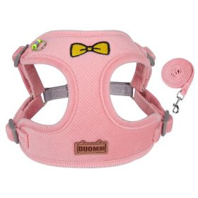 Breathable Mesh Harness & Leash Set (Colour / Specification (L * W): Powder / M)
