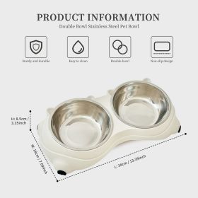 Macaron Dual Stainless Steel Bowl Set (Color: White)