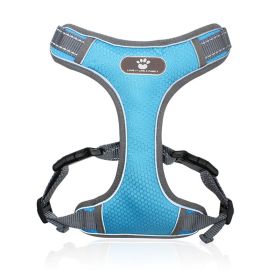 Breathable Mesh Harness with Reflective Trim (Colour / Specification (L * W): Light Blue / S (6-12 Kg))