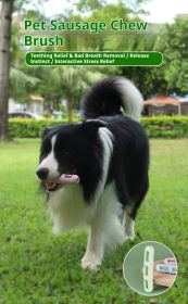 Silicone Sausage Chew & Teeth-Cleaning Toy (Color: Green)