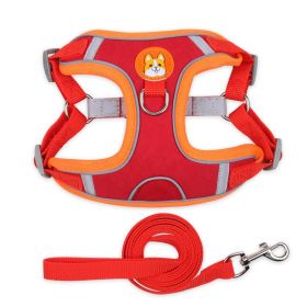 Reflective Harness & Leash Set for Everyday Walks (Colour / Specification (L * W): Red / Xl)