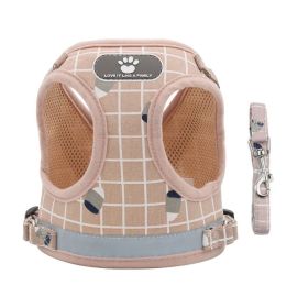 Reflective Mesh Harness & Leash Set (Colour / Specification (L * W): Powder Lattice / Xs)
