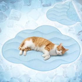 Leaf-Shaped Cooling Mat for Dogs (size: Light Blue  Small)