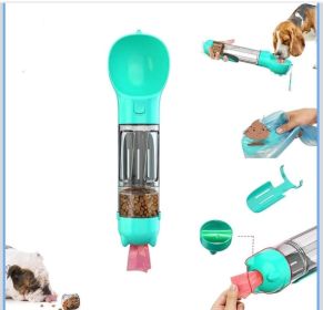 4-in-1 Travel Water Bottle & Feeder Set (Color: Green)