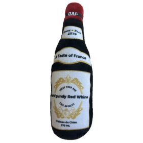 Bark'gundy Red Whine Squeaky Plush Wine Bottle Toy (size: small)