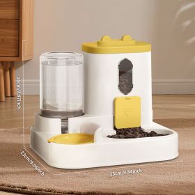 Smart Timed Feeder with Double Compartments (Color: Yellow)
