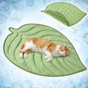 Leaf-Shaped Cooling Mat for Dogs (size: Small  Sage Green)