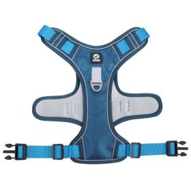Reflective Mesh Dog Harness with Quick-Release Buckles (Colour / Specification (L * W): Lake Blue / M)