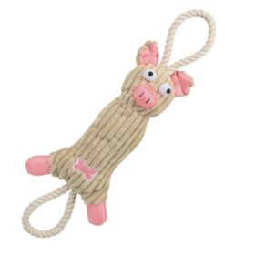 Eco-Friendly Jute Pig Toy – Sustainable Squeaky Plush (Option: Pink)