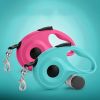Retractable Dog Leash with Poop Bag Dispenser