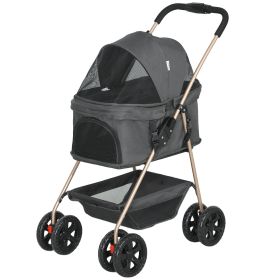 3-in-1 Convertible Pet Stroller – Mini Dogs (Option: Gray)
