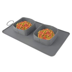 Collapsible Travel Dog Bowl – Silicone Design (Color: Gray)