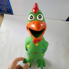 Screaming Chicken Squeeze Toy – Latex Plush Design (Color: Green)