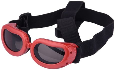 UV Protection Dog Goggles – Waterproof & Windproof (Color: Red)