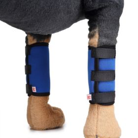 Front Leg Support Brace – Reflective Compression Wrap (Color: Blue)