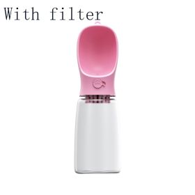 Portable Water Bottle – One-Touch Hydration (Color: Pink With filter, style: 550ML)