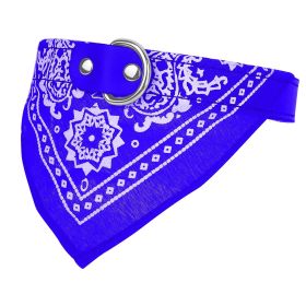 Adjustable Bandana Collar – Triangle Scarf Style (Color: Blue, size: L)