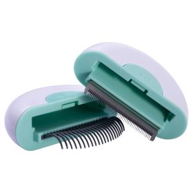 2-in-1 Travel Comb & Deshedder – Connecting Design (Color: Green, size: large)