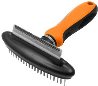 Dual-Sided Undercoat Rake & Deshedder – Flex Series (Color: Orange)